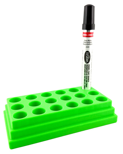 Jeff Did It! - Testors Paint Pen Marker Holder - Holds 18 Paint Pen Markers - Anti-Slip Rubber Feet - 3D Printed - Made in the USA