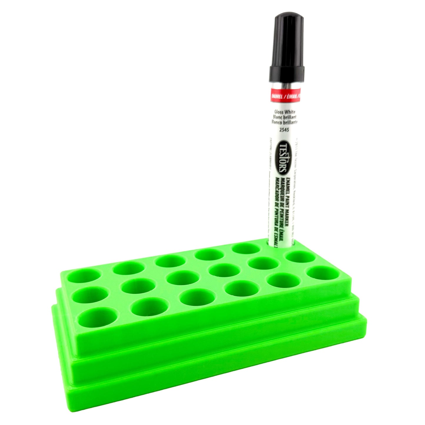 Jeff Did It! - Testors Paint Pen Marker Holder - Holds 18 Paint Pen Markers - Anti-Slip Rubber Feet - 3D Printed - Made in the USA