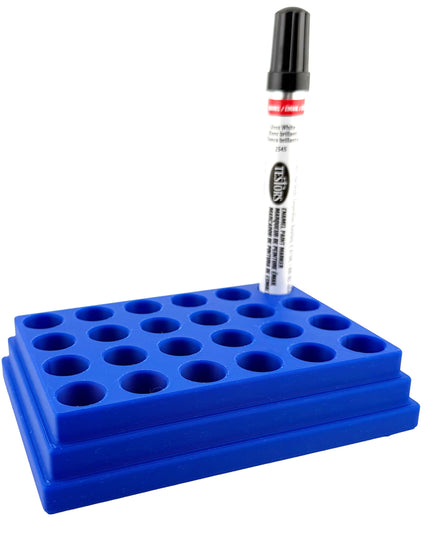 Jeff Did It! - Testors Paint Pen Marker Holder - Holds 24 Paint Pen Markers - Anti-Slip Rubber Feet - 3D Printed - Made in the USA