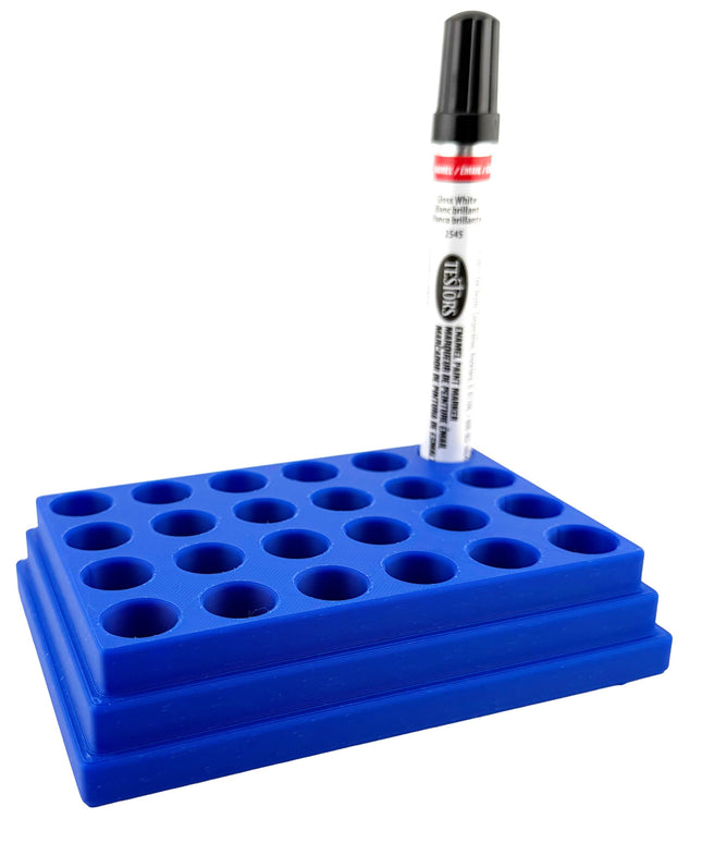 Jeff Did It! - Testors Paint Pen Marker Holder - Holds 24 Paint Pen Markers - Anti-Slip Rubber Feet - 3D Printed - Made in the USA
