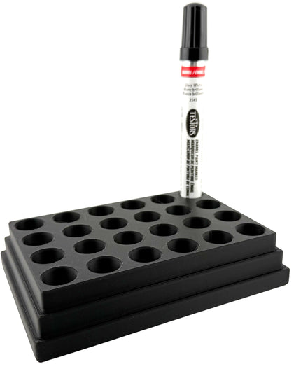 Jeff Did It! - Testors Paint Pen Marker Holder - Holds 24 Paint Pen Markers - Anti-Slip Rubber Feet - 3D Printed - Made in the USA