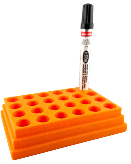 Jeff Did It! - Testors Paint Pen Marker Holder - Holds 24 Paint Pen Markers - Anti-Slip Rubber Feet - 3D Printed - Made in the USA