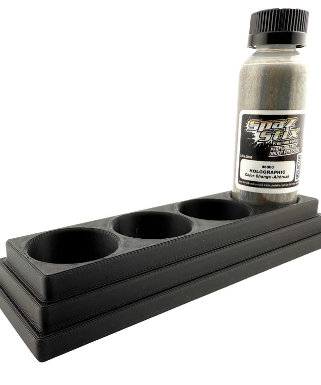 Jeff Did It! - Spaz Stix 2oz Airbrush Bottle Holders - Holds 4 Spaz Stix 2oz Airbrush Bottles  with Anti-Slip Rubber Feet - 3D Printed