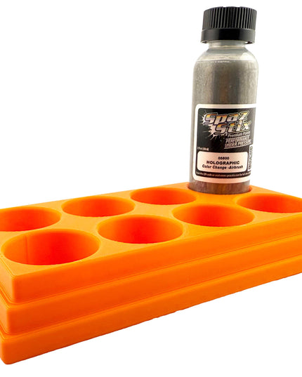 Jeff Did It! - Spaz Stix 2oz Airbrush Bottle Holders - Holds 8 Spaz Stix 2oz Airbrush Bottles  with Anti-Slip Rubber Feet - 3D Printed