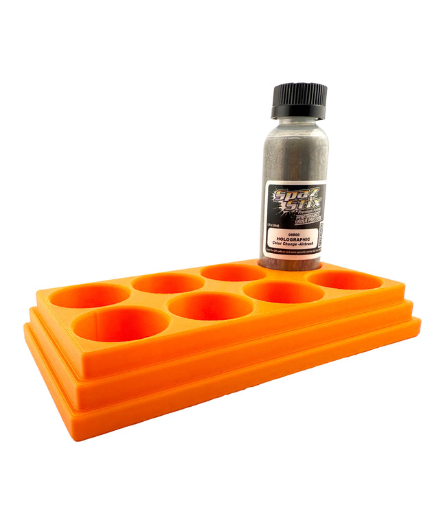 Jeff Did It! - Spaz Stix 2oz Airbrush Bottle Holders - Holds 8 Spaz Stix 2oz Airbrush Bottles  with Anti-Slip Rubber Feet - 3D Printed
