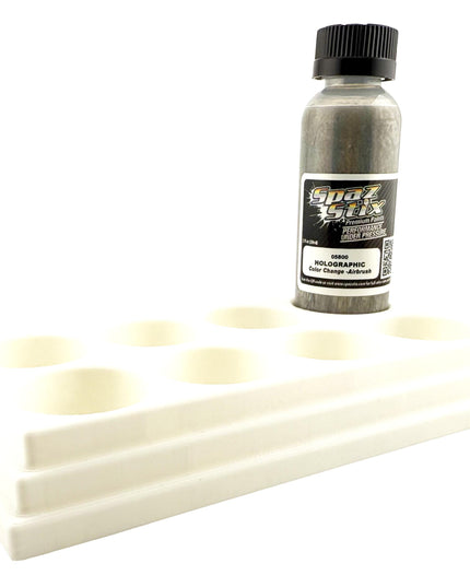 Jeff Did It! - Spaz Stix 2oz Airbrush Bottle Holders - Holds 8 Spaz Stix 2oz Airbrush Bottles  with Anti-Slip Rubber Feet - 3D Printed