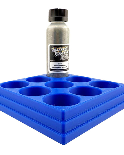 Jeff Did It! - Spaz Stix 2oz Airbrush Bottle Holders - Holds 9 Spaz Stix 2oz Airbrush Bottles  with Anti-Slip Rubber Feet - 3D Printed