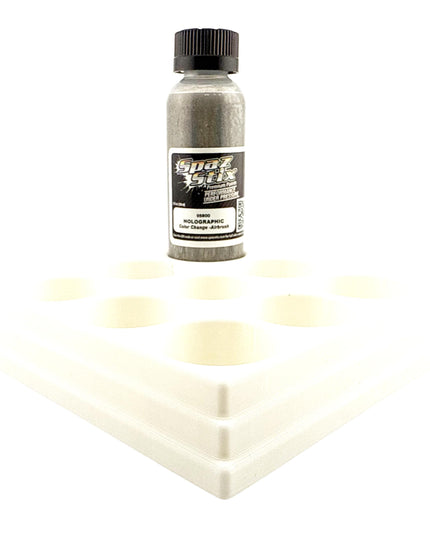 Jeff Did It! - Spaz Stix 2oz Airbrush Bottle Holders - Holds 9 Spaz Stix 2oz Airbrush Bottles  with Anti-Slip Rubber Feet - 3D Printed