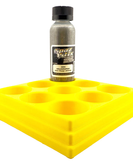 Jeff Did It! - Spaz Stix 2oz Airbrush Bottle Holders - Holds 9 Spaz Stix 2oz Airbrush Bottles  with Anti-Slip Rubber Feet - 3D Printed