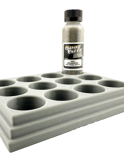 Jeff Did It! - Spaz Stix 2oz Airbrush Bottle Holders - Holds 12 Spaz Stix 2oz Airbrush Bottles  with Anti-Slip Rubber Feet - 3D Printed