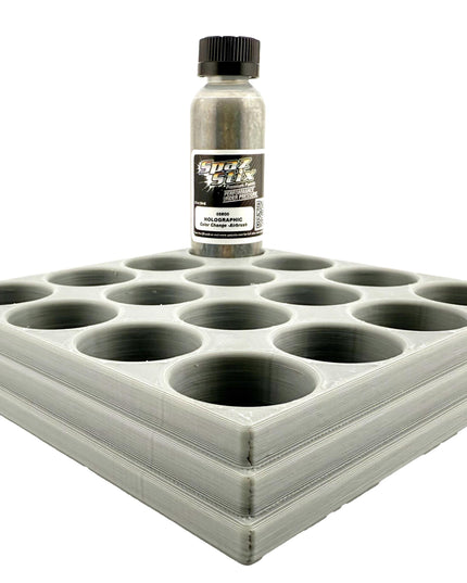 Jeff Did It! - Spaz Stix 2oz Airbrush Bottle Holders - Holds 16 Spaz Stix 2oz Airbrush Bottles  with Anti-Slip Rubber Feet - 3D Printed