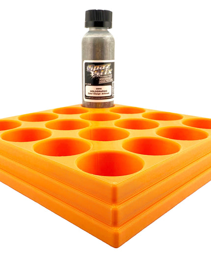 Jeff Did It! - Spaz Stix 2oz Airbrush Bottle Holders - Holds 16 Spaz Stix 2oz Airbrush Bottles  with Anti-Slip Rubber Feet - 3D Printed