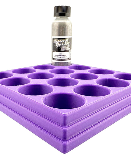 Jeff Did It! - Spaz Stix 2oz Airbrush Bottle Holders - Holds 16 Spaz Stix 2oz Airbrush Bottles  with Anti-Slip Rubber Feet - 3D Printed