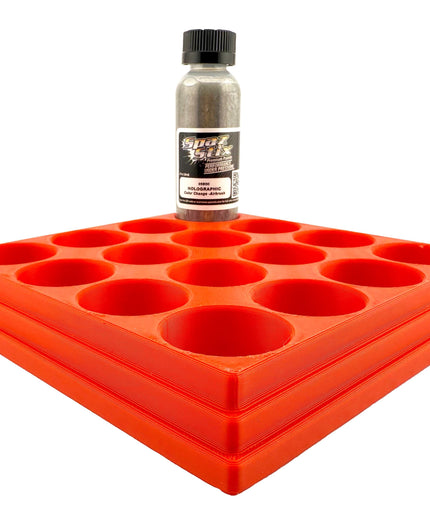 Jeff Did It! - Spaz Stix 2oz Airbrush Bottle Holders - Holds 16 Spaz Stix 2oz Airbrush Bottles  with Anti-Slip Rubber Feet - 3D Printed