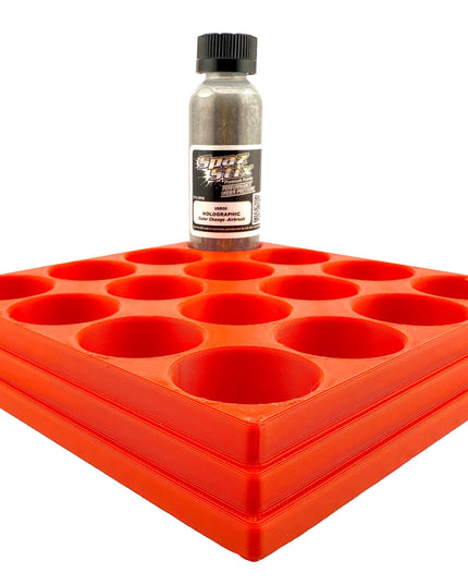 Jeff Did It! - Spaz Stix 2oz Airbrush Bottle Holders - Holds 16 Spaz Stix 2oz Airbrush Bottles  with Anti-Slip Rubber Feet - 3D Printed