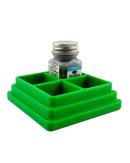 Jeff Did It! - Testors .25oz Paint Bottle Holder - Holds 4 Bottles - Anti-Slip Rubber Feet - 3D Printed - Made in the USA