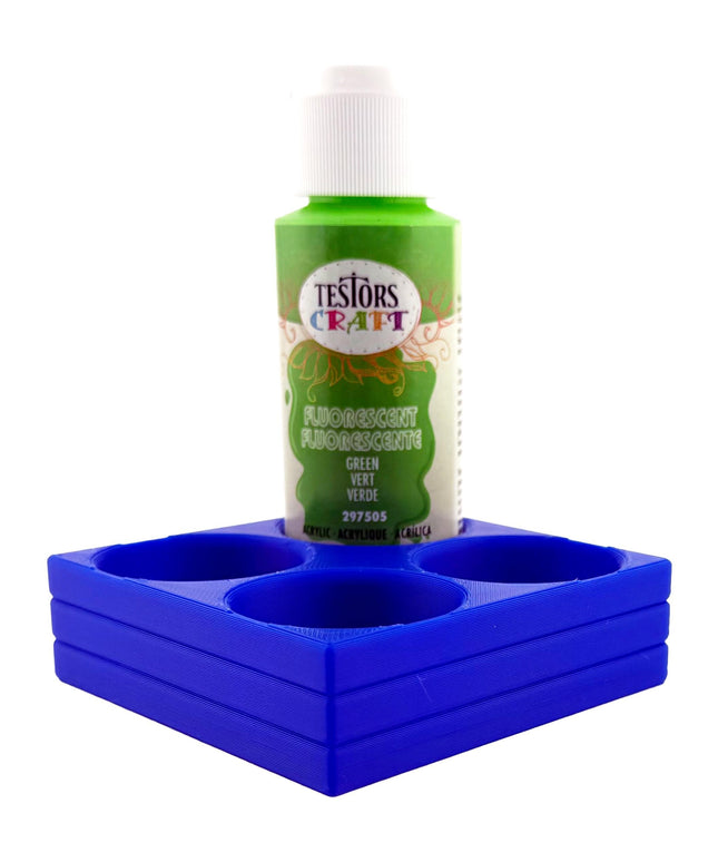 Jeff Did It! - Testors 2oz Bottle Holder - Holds 4 Bottles w/Anti-Slip Rubber Feet Holds Testors Craft 2oz Bottles 2oz , etc - 3D Printed
