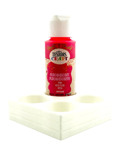 Jeff Did It! - Testors 2oz Bottle Holder - Holds 4 Bottles w/Anti-Slip Rubber Feet Holds Testors Craft 2oz Bottles 2oz , etc - 3D Printed