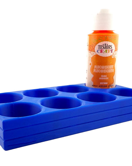 Jeff Did It! - Testors 2oz Bottle Holder - Holds 8 Bottles w/Anti-Slip Rubber Feet  Holds Testors Craft 2oz Bottles 2oz , etc - 3D Printed