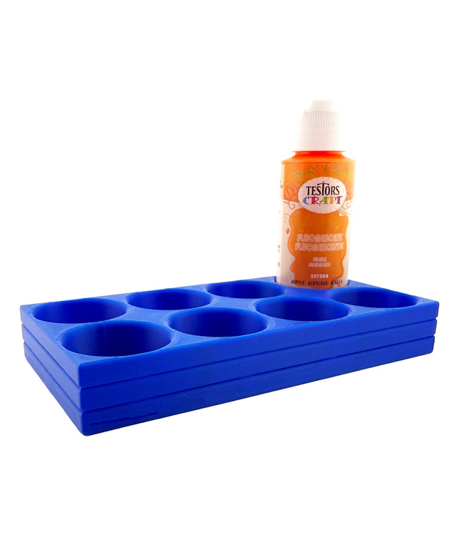 Jeff Did It! - Testors 2oz Bottle Holder - Holds 8 Bottles w/Anti-Slip Rubber Feet  Holds Testors Craft 2oz Bottles 2oz , etc - 3D Printed