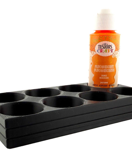 Jeff Did It! - Testors 2oz Bottle Holder - Holds 8 Bottles w/Anti-Slip Rubber Feet  Holds Testors Craft 2oz Bottles 2oz , etc - 3D Printed