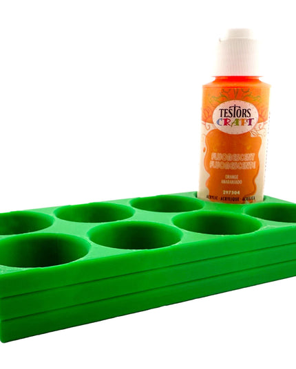 Jeff Did It! - Testors 2oz Bottle Holder - Holds 8 Bottles w/Anti-Slip Rubber Feet  Holds Testors Craft 2oz Bottles 2oz , etc - 3D Printed
