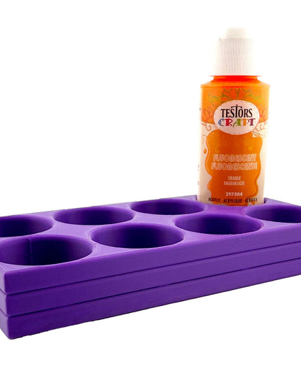 Jeff Did It! - Testors 2oz Bottle Holder - Holds 8 Bottles w/Anti-Slip Rubber Feet  Holds Testors Craft 2oz Bottles 2oz , etc - 3D Printed