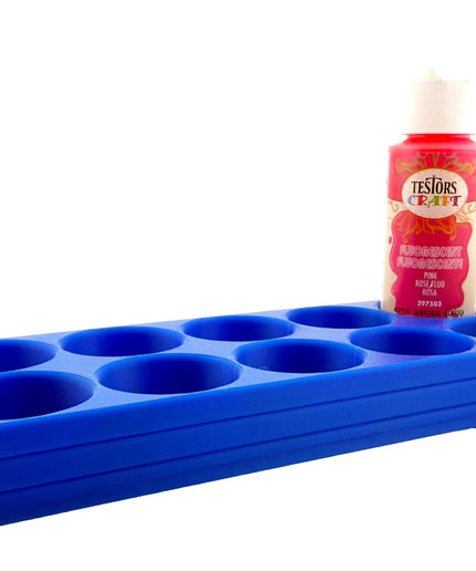 Jeff Did It! - Testors 2oz Bottle Holder - Holds 10 Bottles w/Anti-Slip Rubber Feet  Holds Testors Craft 2oz Bottles 2oz , etc - 3D Printed