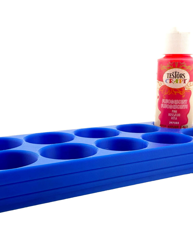 Jeff Did It! - Testors 2oz Bottle Holder - Holds 10 Bottles w/Anti-Slip Rubber Feet  Holds Testors Craft 2oz Bottles 2oz , etc - 3D Printed