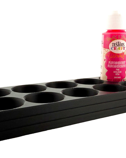 Jeff Did It! - Testors 2oz Bottle Holder - Holds 10 Bottles w/Anti-Slip Rubber Feet  Holds Testors Craft 2oz Bottles 2oz , etc - 3D Printed