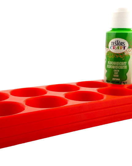 Jeff Did It! - Testors 2oz Bottle Holder - Holds 10 Bottles w/Anti-Slip Rubber Feet  Holds Testors Craft 2oz Bottles 2oz , etc - 3D Printed