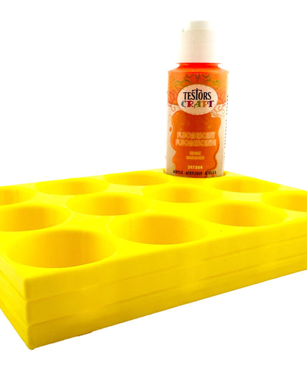 Jeff Did It! - Testors 2oz Bottle Holder - Holds 12 Bottles w/Anti-Slip Rubber Feet  Holds Testors Craft 2oz Bottles 2oz , etc - 3D Printed