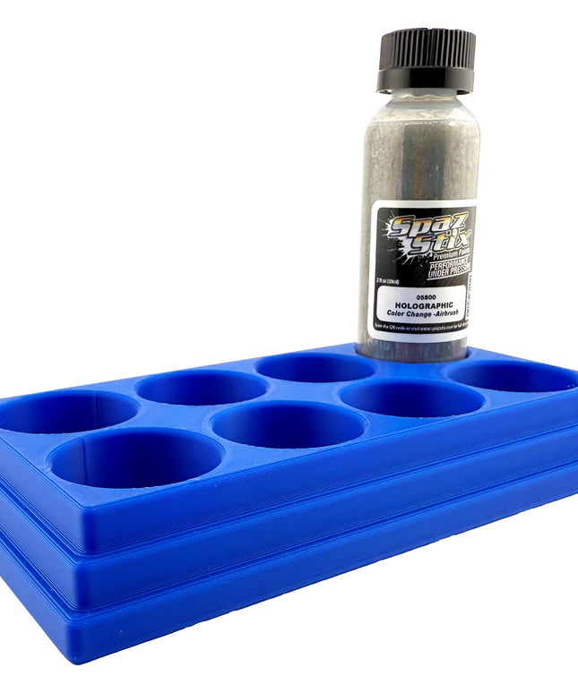 Jeff Did It! - Spaz Stix 2oz Airbrush Bottle Holders - Holds 8 Spaz Stix 2oz Airbrush Bottles  with Anti-Slip Rubber Feet - 3D Printed
