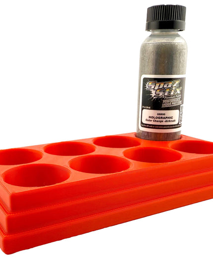 Jeff Did It! - Spaz Stix 2oz Airbrush Bottle Holders - Holds 8 Spaz Stix 2oz Airbrush Bottles  with Anti-Slip Rubber Feet - 3D Printed