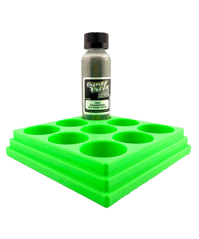 Jeff Did It! - Spaz Stix 2oz Airbrush Bottle Holders - Holds 9 Spaz Stix 2oz Airbrush Bottles  with Anti-Slip Rubber Feet - 3D Printed