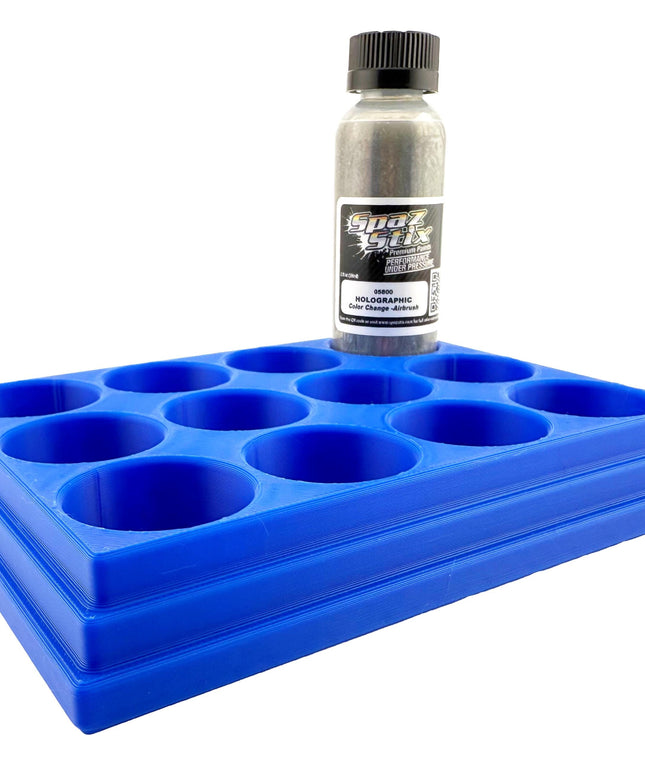 Jeff Did It! - Spaz Stix 2oz Airbrush Bottle Holders - Holds 12 Spaz Stix 2oz Airbrush Bottles  with Anti-Slip Rubber Feet - 3D Printed