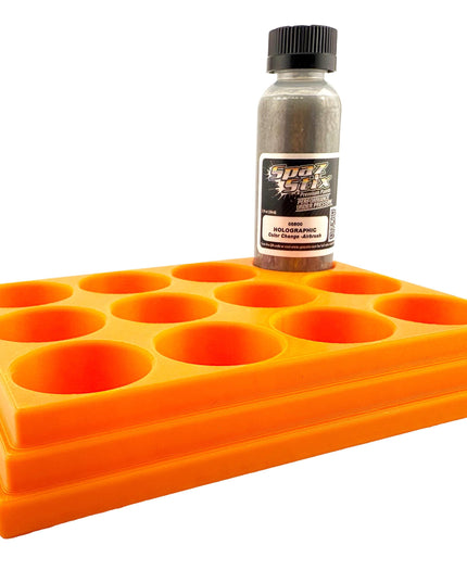 Jeff Did It! - Spaz Stix 2oz Airbrush Bottle Holders - Holds 12 Spaz Stix 2oz Airbrush Bottles  with Anti-Slip Rubber Feet - 3D Printed