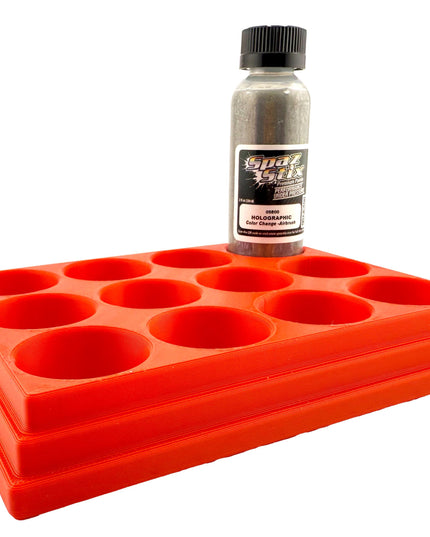 Jeff Did It! - Spaz Stix 2oz Airbrush Bottle Holders - Holds 12 Spaz Stix 2oz Airbrush Bottles  with Anti-Slip Rubber Feet - 3D Printed