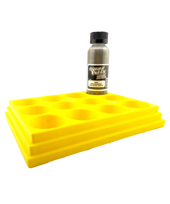 Jeff Did It! - Spaz Stix 2oz Airbrush Bottle Holders - Holds 12 Spaz Stix 2oz Airbrush Bottles  with Anti-Slip Rubber Feet - 3D Printed
