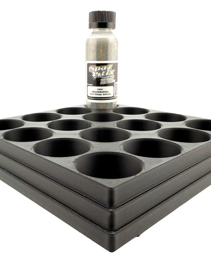 Jeff Did It! - Spaz Stix 2oz Airbrush Bottle Holders - Holds 16 Spaz Stix 2oz Airbrush Bottles  with Anti-Slip Rubber Feet - 3D Printed