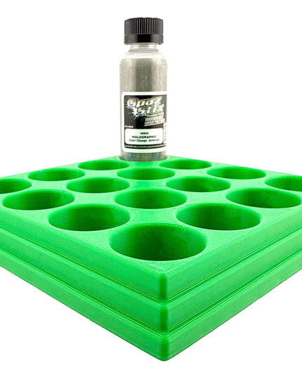 Jeff Did It! - Spaz Stix 2oz Airbrush Bottle Holders - Holds 16 Spaz Stix 2oz Airbrush Bottles  with Anti-Slip Rubber Feet - 3D Printed
