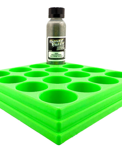 Jeff Did It! - Spaz Stix 2oz Airbrush Bottle Holders - Holds 16 Spaz Stix 2oz Airbrush Bottles  with Anti-Slip Rubber Feet - 3D Printed