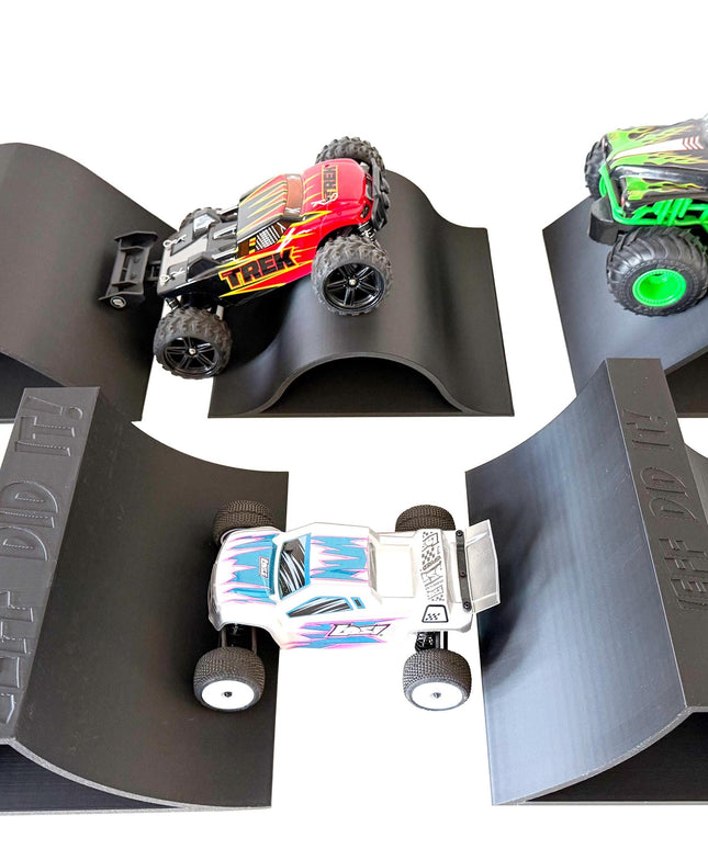 1/24th Monster Truck Ramp Set 1 Includes 5 Stunt/Jump Ramps - 200mm Wide - Anti Slip Rubber Feet - Works w/Micro RC's as well - Losi Micro