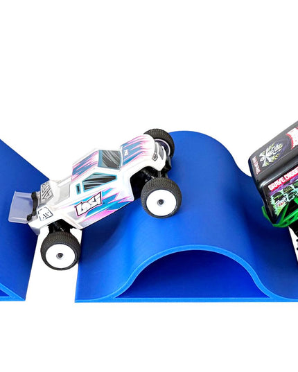 1/24th Monster Truck Ramp Set Includes 3 Jump/Roll Over Ramps - 200mm Works as Display Stand - Includes Anti Slip Rubber Feet - Great Gift!