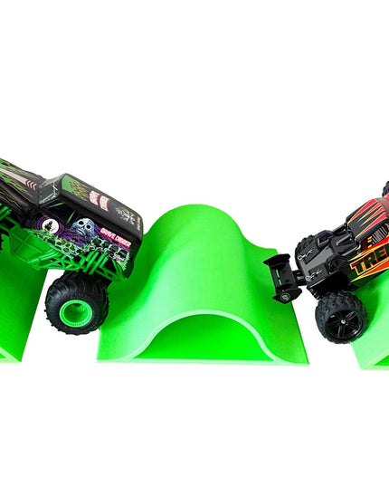 1/24th Monster Truck Ramp Set Includes 3 Jump/Roll Over Ramps - 200mm Works as Display Stand - Includes Anti Slip Rubber Feet - Great Gift!