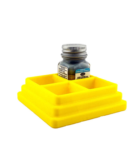 Jeff Did It! - Testors .25oz Paint Bottle Holder - Holds 4 Bottles - Anti-Slip Rubber Feet - 3D Printed - Made in the USA