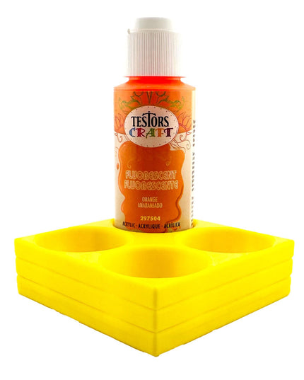 Jeff Did It! - Testors 2oz Bottle Holder - Holds 4 Bottles w/Anti-Slip Rubber Feet Holds Testors Craft 2oz Bottles 2oz , etc - 3D Printed
