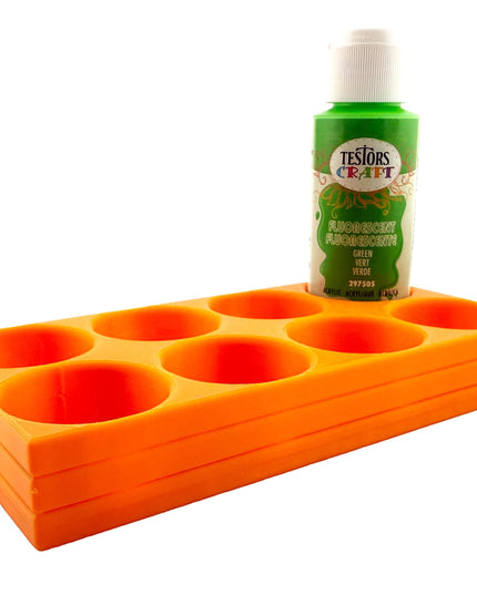 Jeff Did It! - Testors 2oz Bottle Holder - Holds 8 Bottles w/Anti-Slip Rubber Feet  Holds Testors Craft 2oz Bottles 2oz , etc - 3D Printed