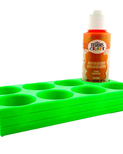 Jeff Did It! - Testors 2oz Bottle Holder - Holds 8 Bottles w/Anti-Slip Rubber Feet  Holds Testors Craft 2oz Bottles 2oz , etc - 3D Printed