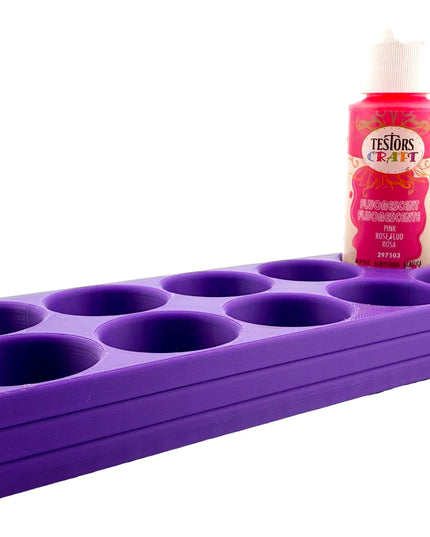 Jeff Did It! - Testors 2oz Bottle Holder - Holds 10 Bottles w/Anti-Slip Rubber Feet  Holds Testors Craft 2oz Bottles 2oz , etc - 3D Printed